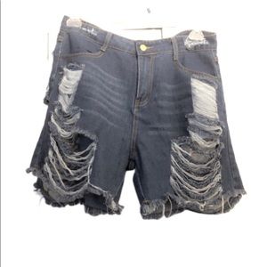 Ripped Jean Shorts